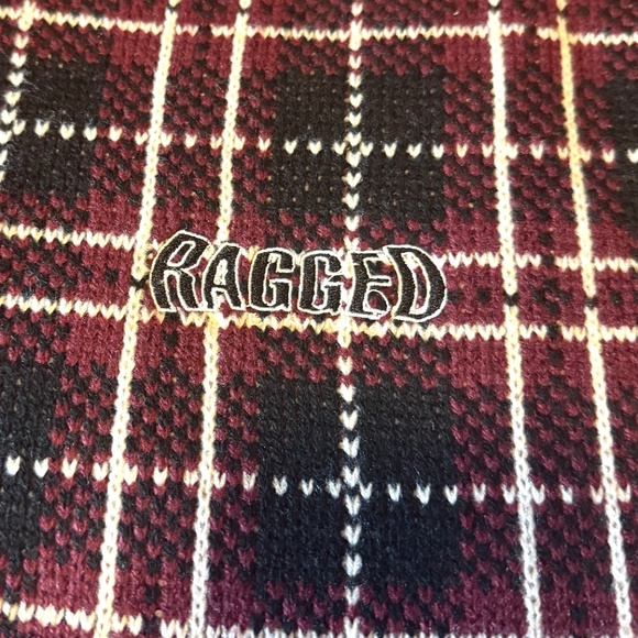 The Ragged Priest Anarchy checkered plaid oversized jacquard sweater NWOT - Picture 4 of 11